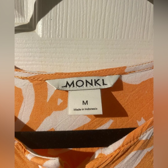 Monki Orange Doodle Print Oversized Shirt Dress - Picture 9 of 10